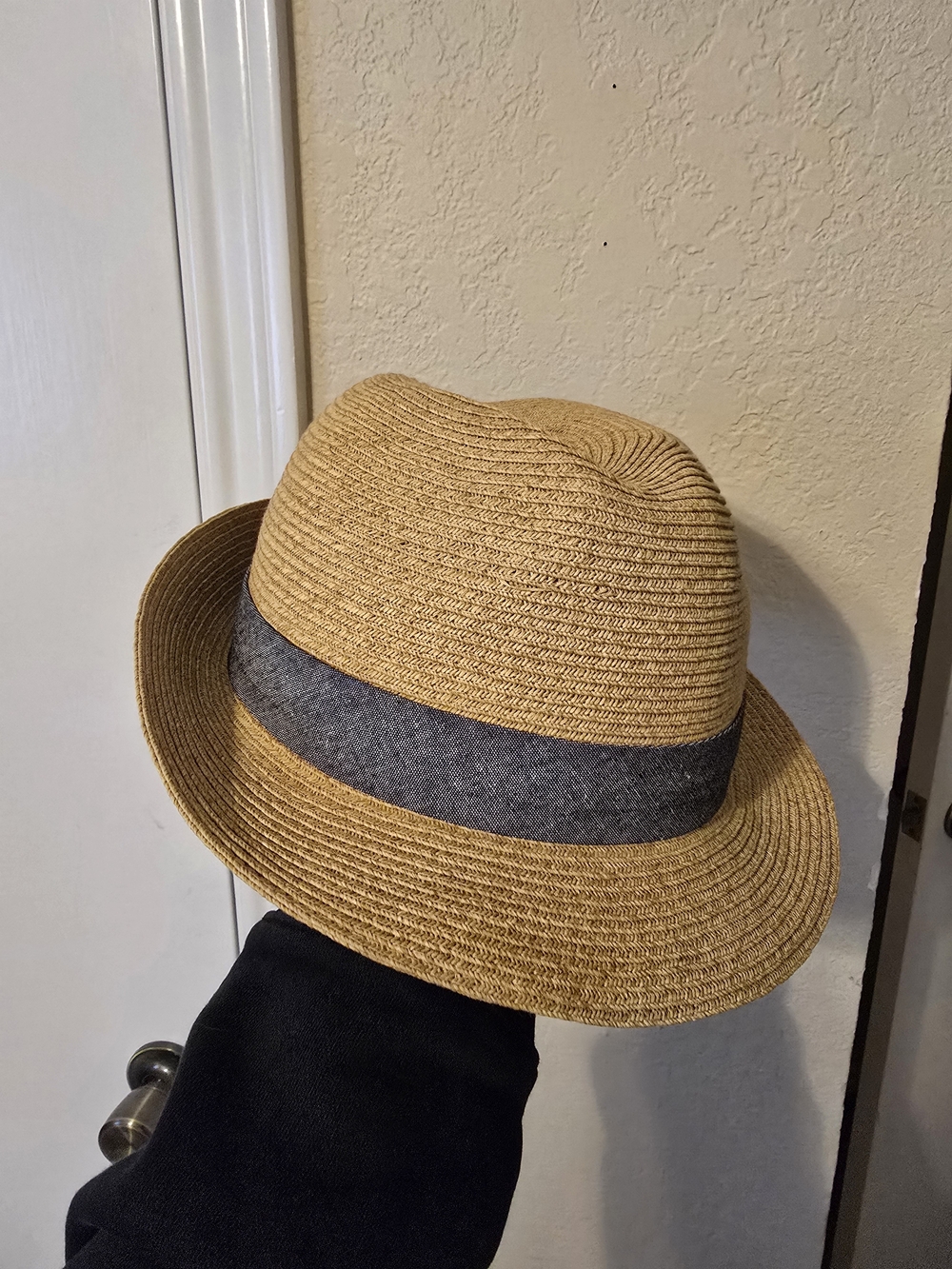 Banana Republic Straw Fedora Hat in Brown & Gray